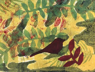 Sárga okker botanikai (monoprint papíron)